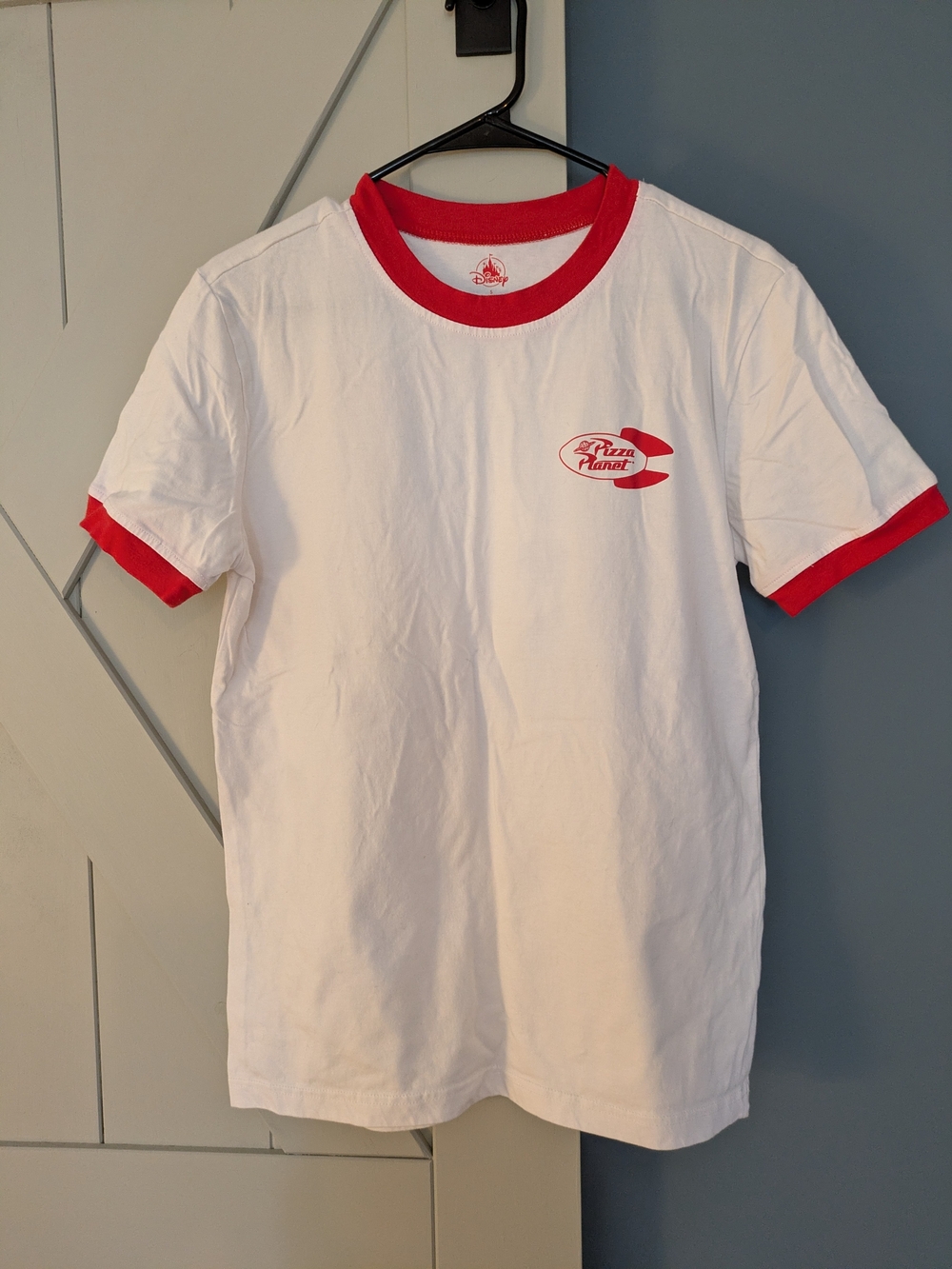 Disney White T-Shirt with Red Ringer Trim